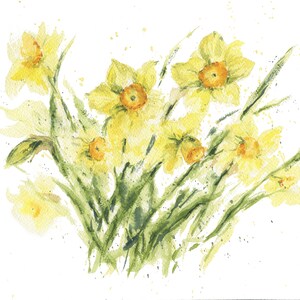 Narzissen Original-Gemälde: Aquarell Blumen, gelbe Blumen, Blumenmalerei, Frühlingsblumen, Blumenmalerei, Muttertagsgeschenk