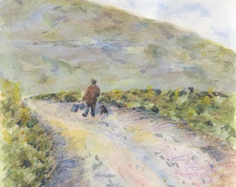 Heading Home 2 Ireland landscape watercolor Irish art Irish painting  Dingle Ireland giclee print original painting