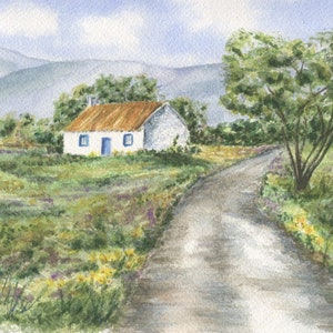 Irish Cottage Original Painting: Irish Painting, Ireland landscape, Irish landscape, Irish Art, Celtic art Ireland painting, Original Art