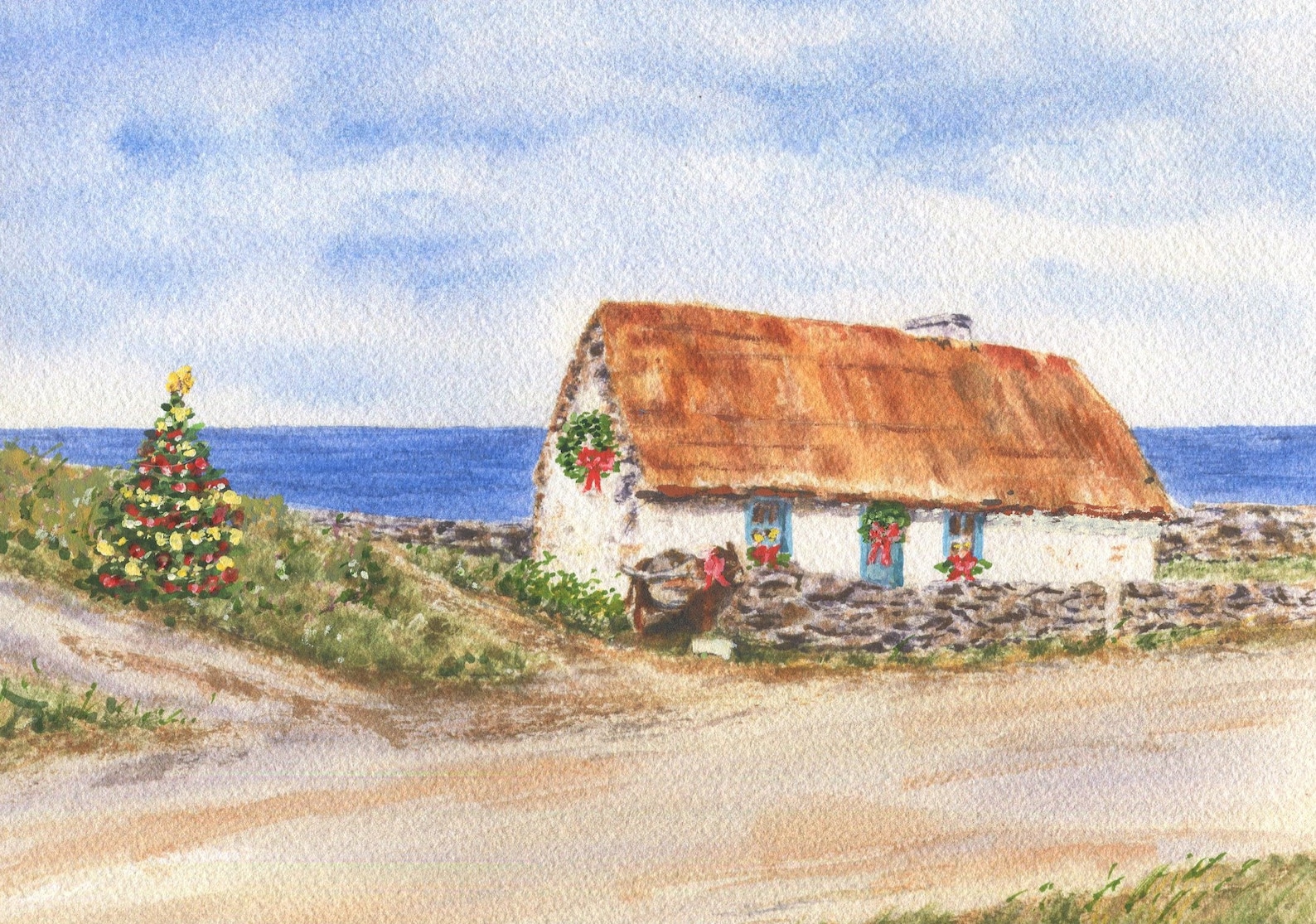 Inisheer Christmas: Irish Art Irish Print Christmas Art - Etsy
