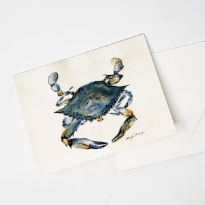 Blue Crab Note Cards  Maryland Blue Crab Art Blank Notecards Maryland Art Maryland Gift thank you notes Chesapeake Bay art Virginia art