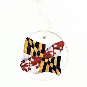 Maryland Flag Christmas Ornament, Maryland Art Christmas Ornament,  Maryland gift, State Flag Gift, Maryland art gift, Maryland ornament