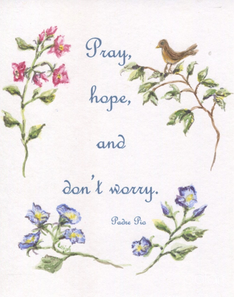 Pray, Hope and Don't Worry: Padre Pio Christian Quote Inspirational ...