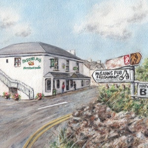 Doolin McGann&#39;s Pub Ireland Original or print, Irish Pub art, Ireland signpost print, Ireland landscape painting, Irish gift
