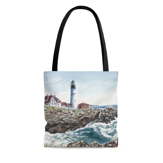 Portland Head Light Lighthouse Tote Bag - Maine Coast Design For Beach Lovers