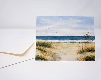 Beach notecards watercolor beach note cards blank greeting cards blank note cards original art notecards blank cards with envelopes art card