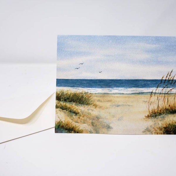 Beach notecards watercolor beach note cards blank greeting cards blank note cards original art notecards blank cards with envelopes art card