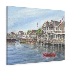 Nantucket Canvas Wrap, Nantucket Art, Nantucket Painting Print,