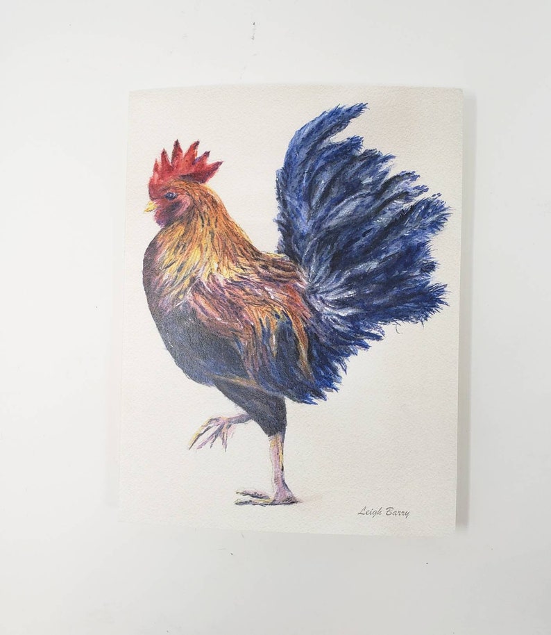 Rooster Notecards Blank Greeting Cards Rooster Art rooster painting watercolor art rooster stationary colorful rooster art gift for mom