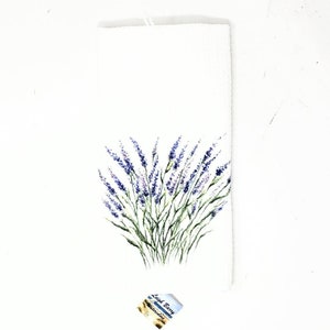 Lavender Tea Towel, Lavender Decor, Lavender Kitchen decor, home decor, lavender flower dish towels, floral art blue gift for mom, for her