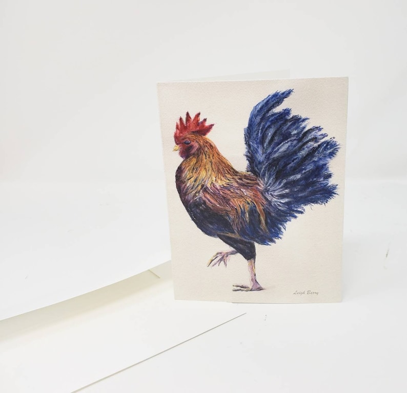 Rooster Notecards Blank Greeting Cards Rooster Art rooster painting watercolor art rooster stationary colorful rooster art gift for mom
