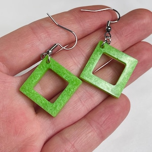 Wicked Movie Pink and Green Earrings - Elphaba Glinda - Triangles - Diamonds - Hypoallergenic - Gifts for her - Custom Earrings
