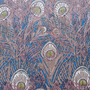 Liberty tana lawn cotton HERA - peacock feathers - approx 33 x 30 cm