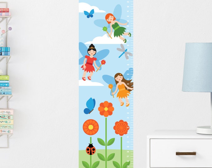Fairies Growth Chart Growth Ruler Decal Girls Growth Chart Height Chart Sticker Kids Height Chart Fairies Height Chart Decal