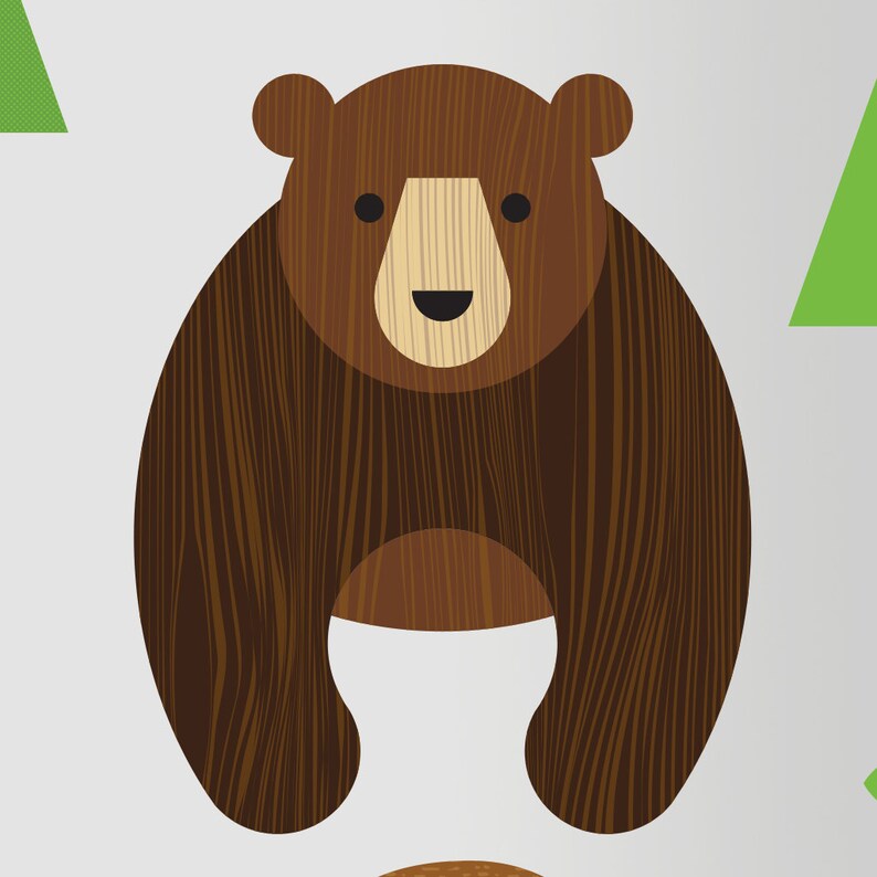 Forest Animals Decal Forest Wall Decal Bear Wall Decal Etsy