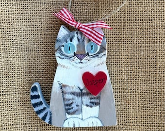 Custom Cat Ornament, Painted from YOUR PHOTOS, Personalized Keepsake for Memorial, Pet Loss, or Cat Lover Gift