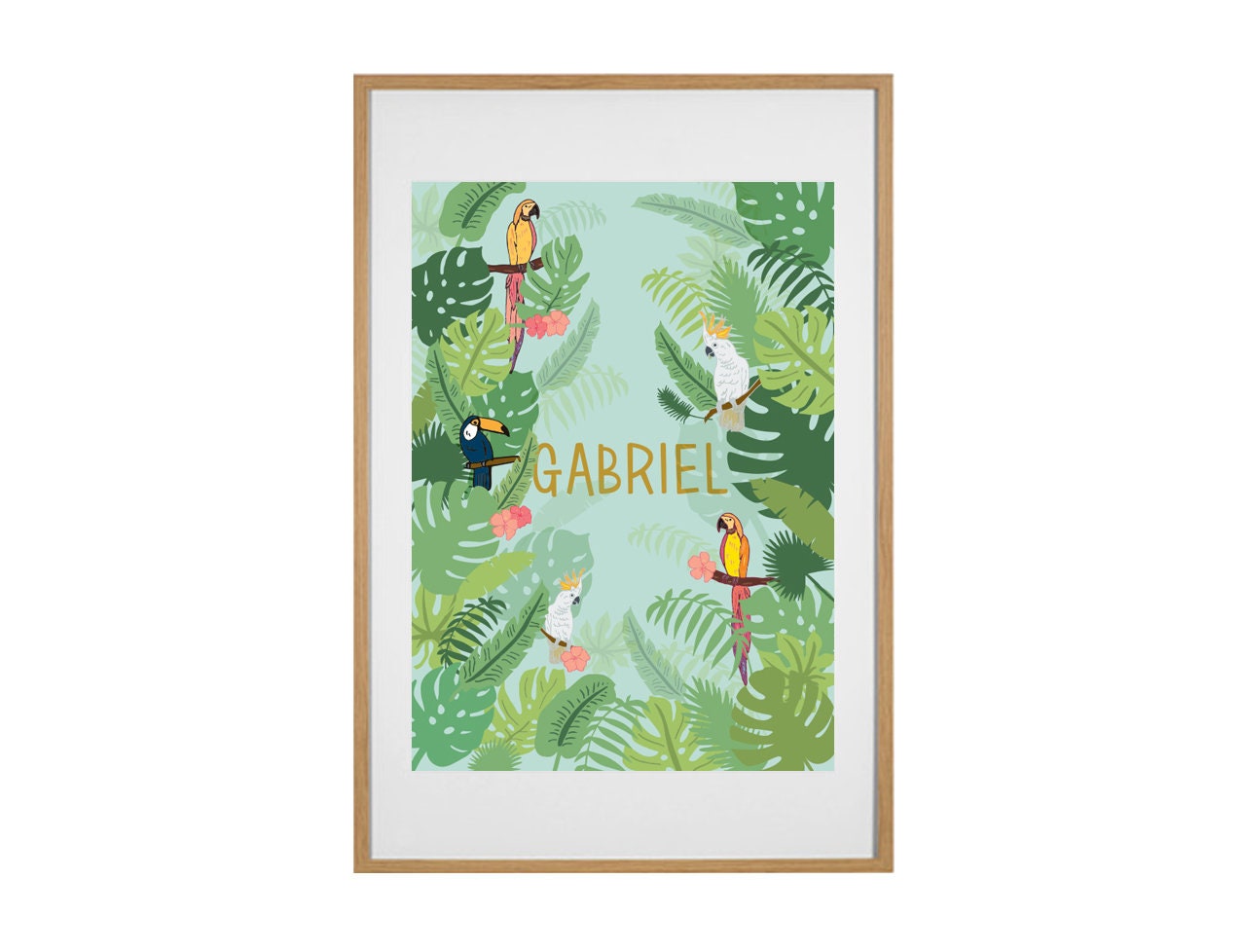 Affiche Motifs Jungle, Personnalisable, Chambre d'enfant, Décoration