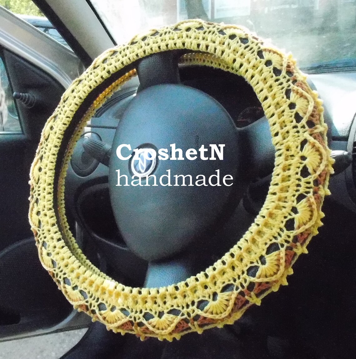 Gingeryellow Steering wheel cover Crochet steering wheel Etsy