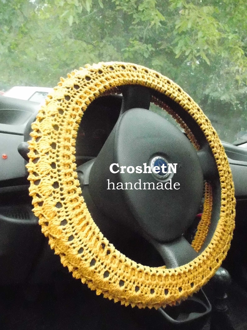 Steering Wheel Cover Crochet Steering Wheel Cover Car Decor Etsy