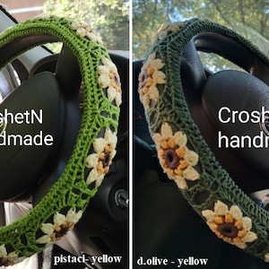 Steering wheel cover Crochet steering wheel cover Car decor Crocheted steering wheel cover Steering wheel cover for women Gift H2306