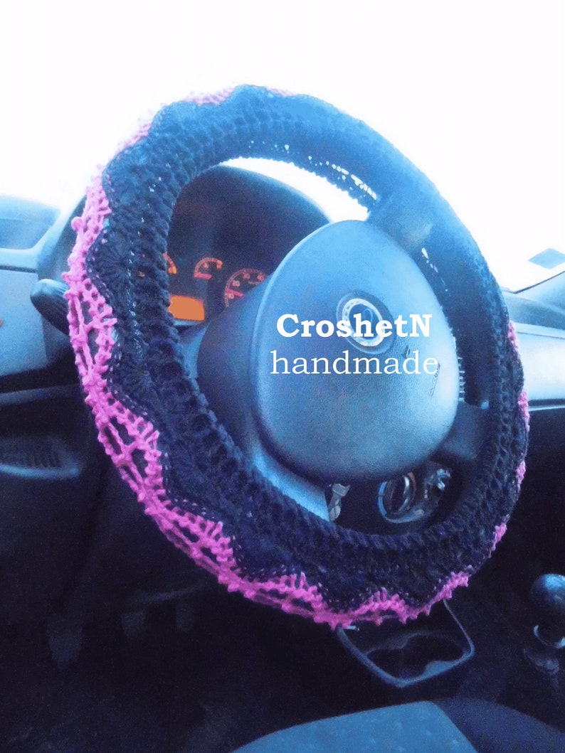 Glitter Steering wheel cover Crochet steering wheel cover Car Etsy