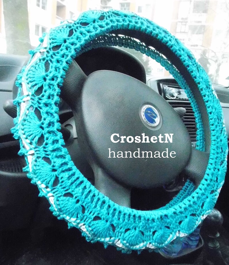 Gray Steering Wheel Cover Crochet Steering Wheel Cover Car Etsy