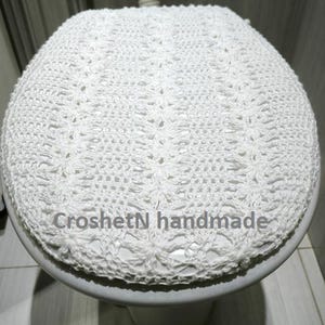 Toilet Seat Cover Lid Cover for Toilet Seat Cover for Bathroom Handmade Toilet Cover Crocheted Lid Cover Crochet Decor Gift Crochet TC2501