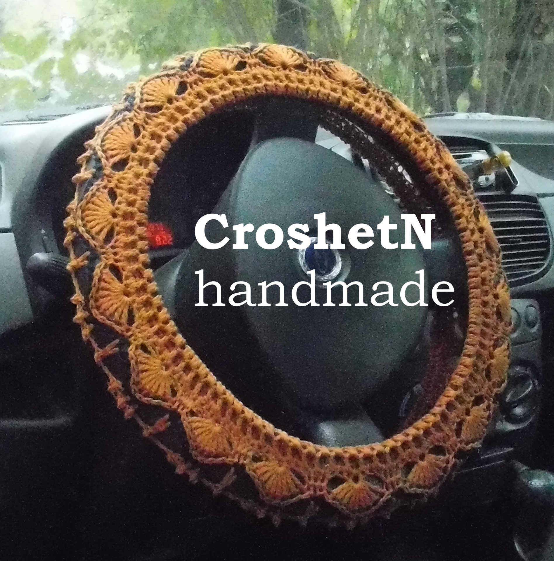 Steering wheel cover Crochet steering wheel cover Car decor Etsy