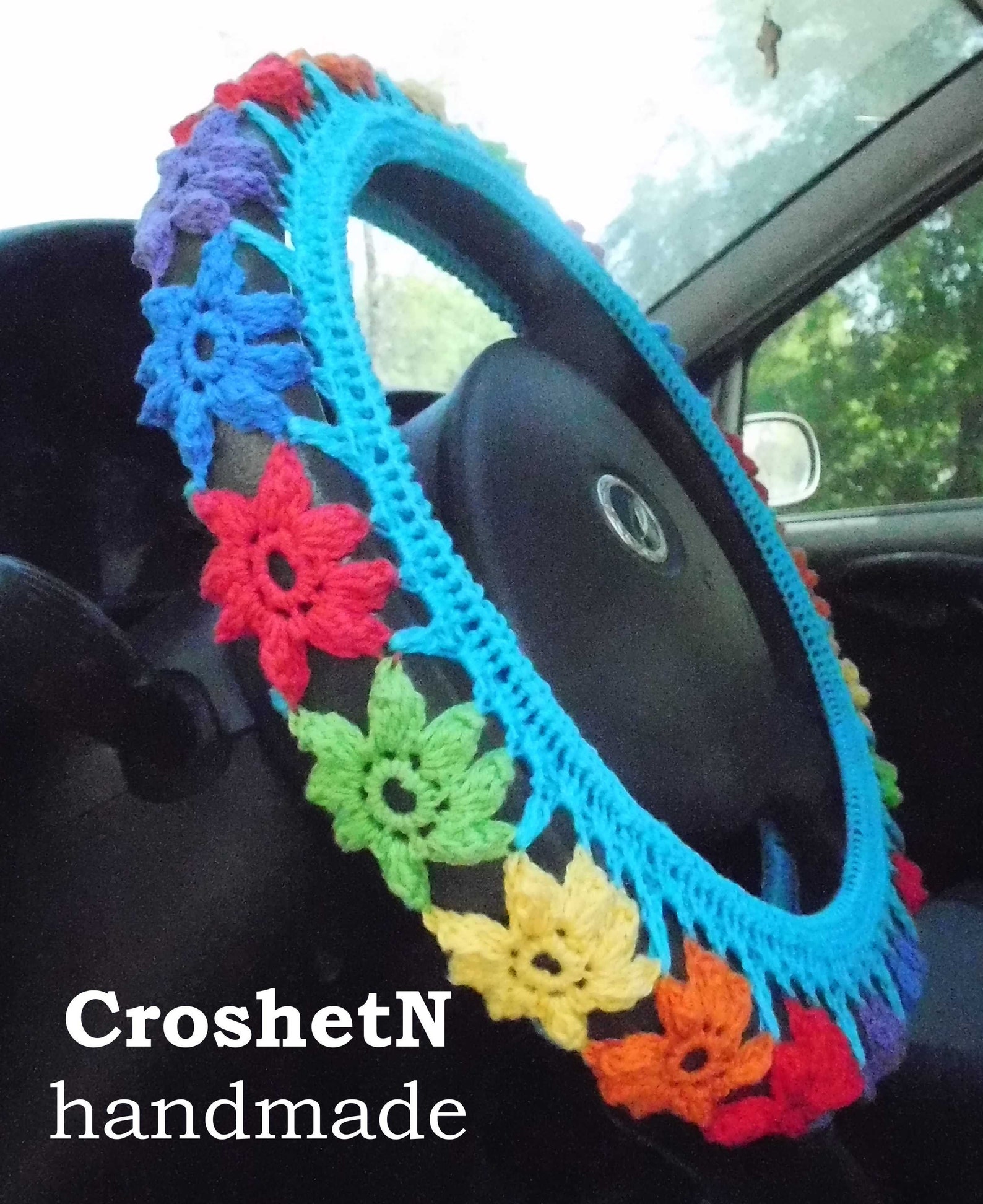 Multicolor Car wheel cover Car Accessories Gifts Crochet Wheel Etsy