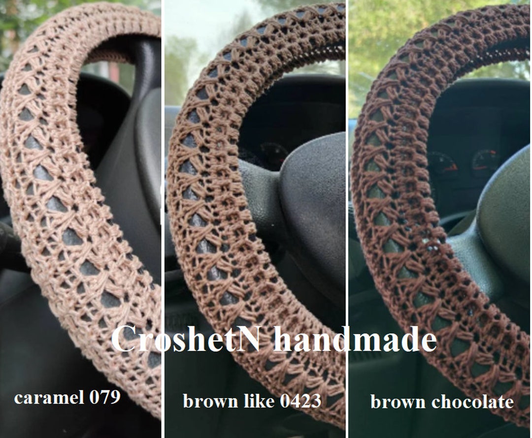 Deep Yellow Steering Wheel Cover Crochet Steering Wheel Cover Car Decor