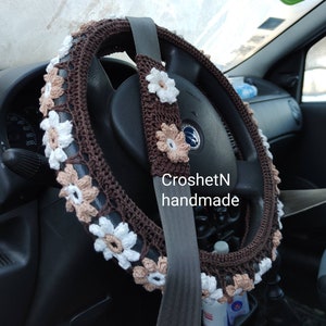 Copri cintura di sicurezza colorato Copri volante Copri volante all'uncinetto Decorazione auto Copri volante per donna B2101