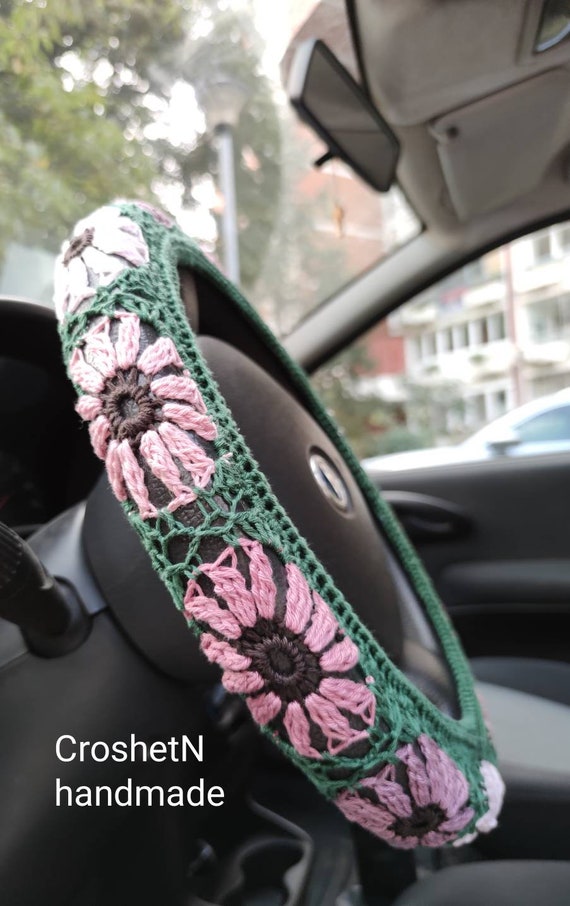 Multicolor Steering Wheel Cover Crochet Steering Wheel Cover Etsy
