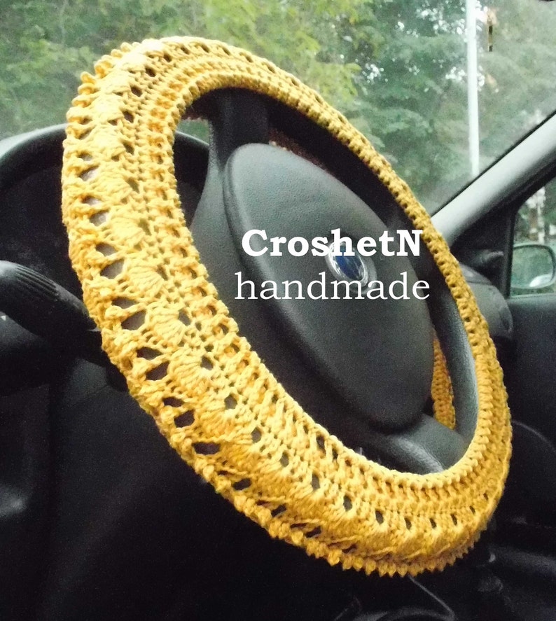 Steering wheel cover Crochet steering wheel cover Car decor Etsy