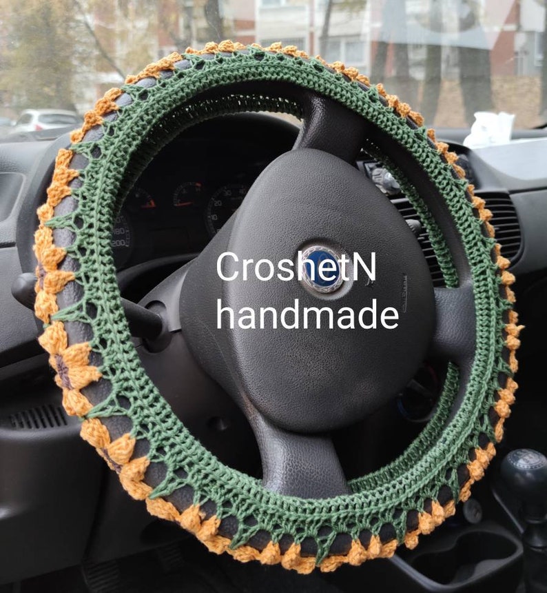 Steering wheel cover Crochet steering wheel cover Car decor Etsy