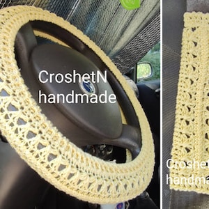 Set di 2 pezzi di Copricinture di Sicurezza per Auto Accessori per Cinture Regali Decorazione per Auto all'Uncinetto Copricintura per auto Copricintura per auto S2201