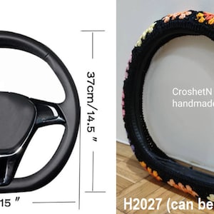 D-shape steering wheel cover  Crochet steering wheel cover Car décor Crocheted steering wheel cover Steering wheel cover for women