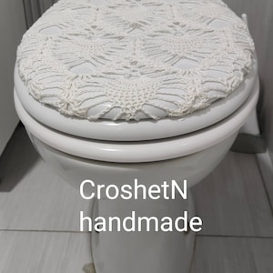 Toilet Seat Cover Lid Cover for Toilet Seat Cover for Bathroom Handmade Toilet Cover Crocheted Lid Cover Crochet Decor Gift Crochet T2201