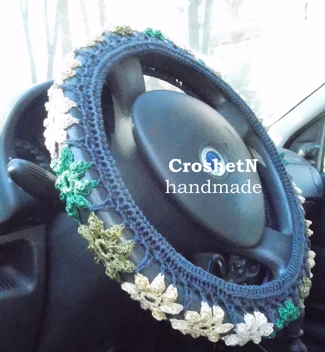 Black glitter Steering wheel cover Crochet steering cover Car Etsy