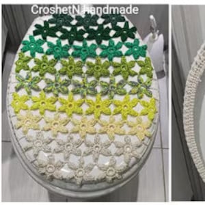 Toilet Seat Cover Lid Cover for Toilet Seat Cover for Bathroom Handmade Toilet Cover Crocheted Lid Cover Crochet Decor Gift Crochet T2202