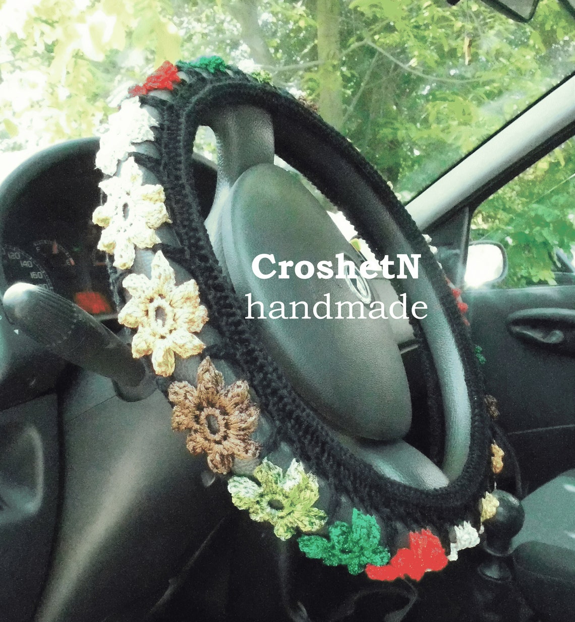 Black glitter Steering wheel cover Crochet steering cover Car Etsy