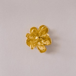 Custom-made Flower Pair of Earrings, Hand-sculpted Sterling Silver 925 Earrings, Flower Gold-vermeil earrings image 2