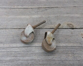 Antique casters, vintage metal wheels, set of 2 casters. Vintage wheel, vintage wheels, casters, caster, vintage hardware, ceramic wheel