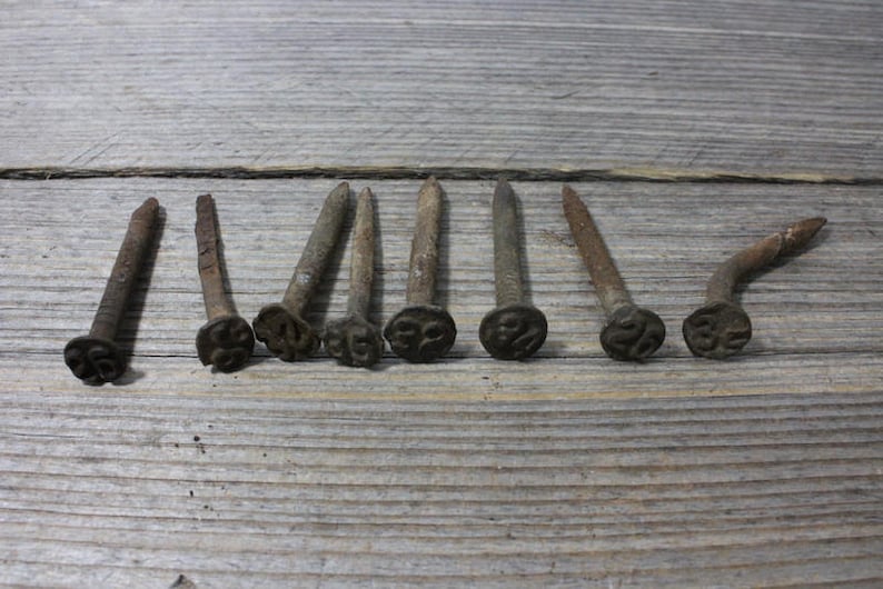 Antique Numbered Railroad Date Nails Numbered Railroad Nails Etsy