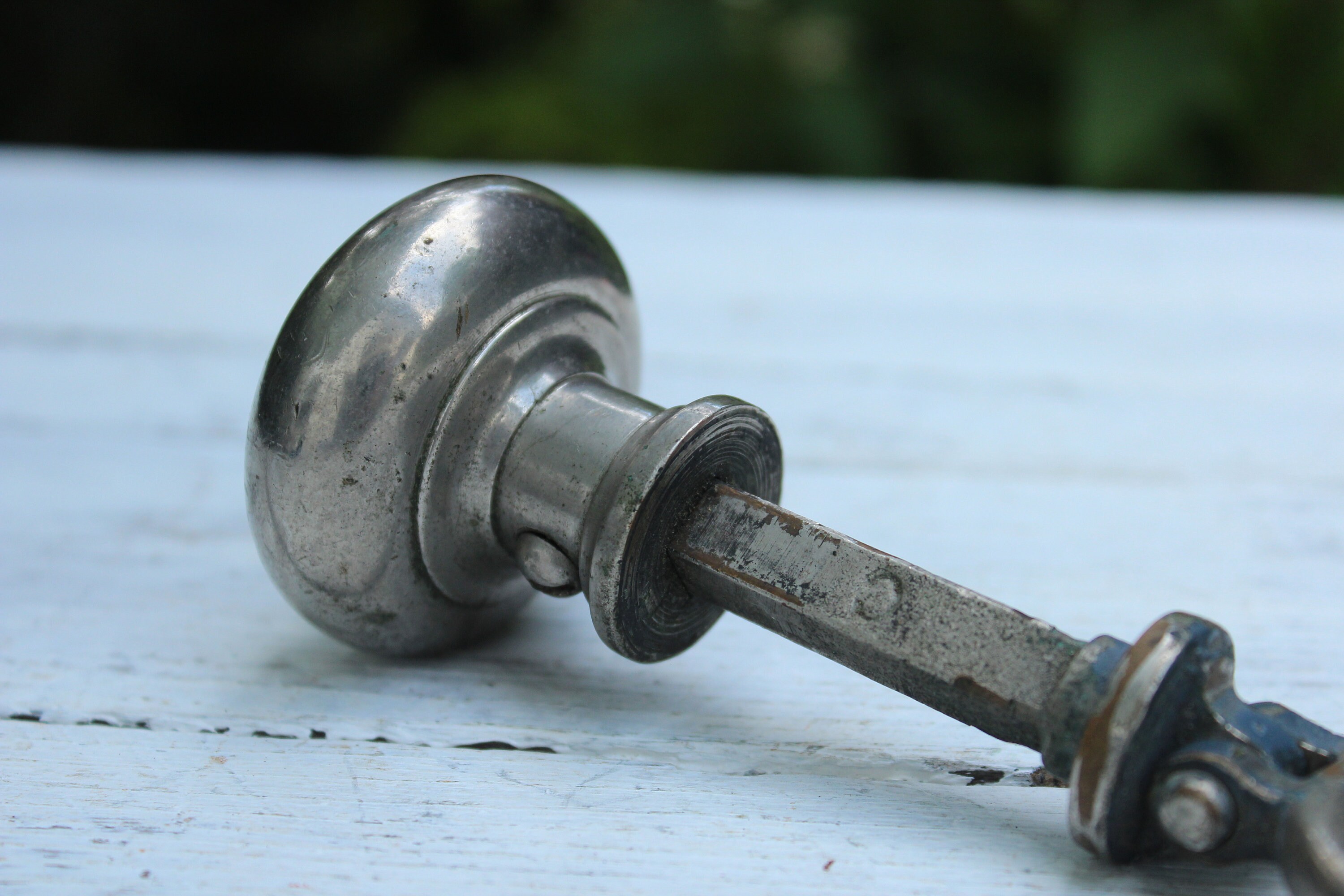 Vintage Chrome Door Knob Set With Loop Handle Vintage Etsy