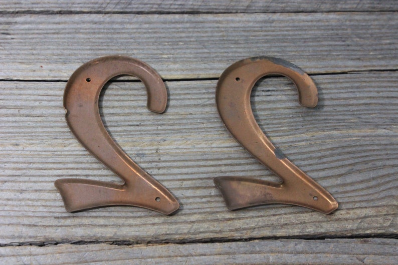 Vintage Copper Number 2. Copper Mailbox or House Number for Etsy