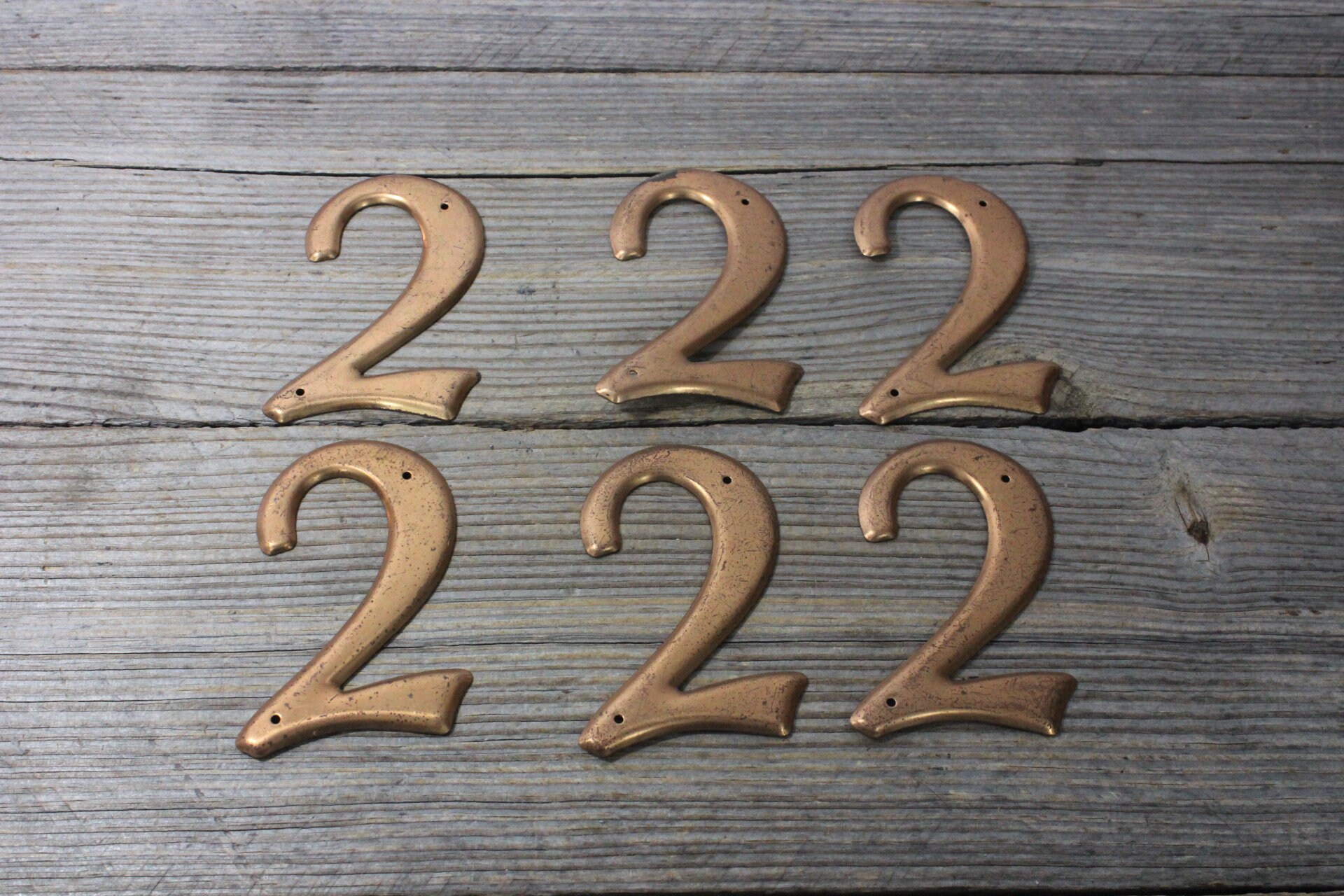 Vintage copper number 2. Copper mailbox or house number for Etsy