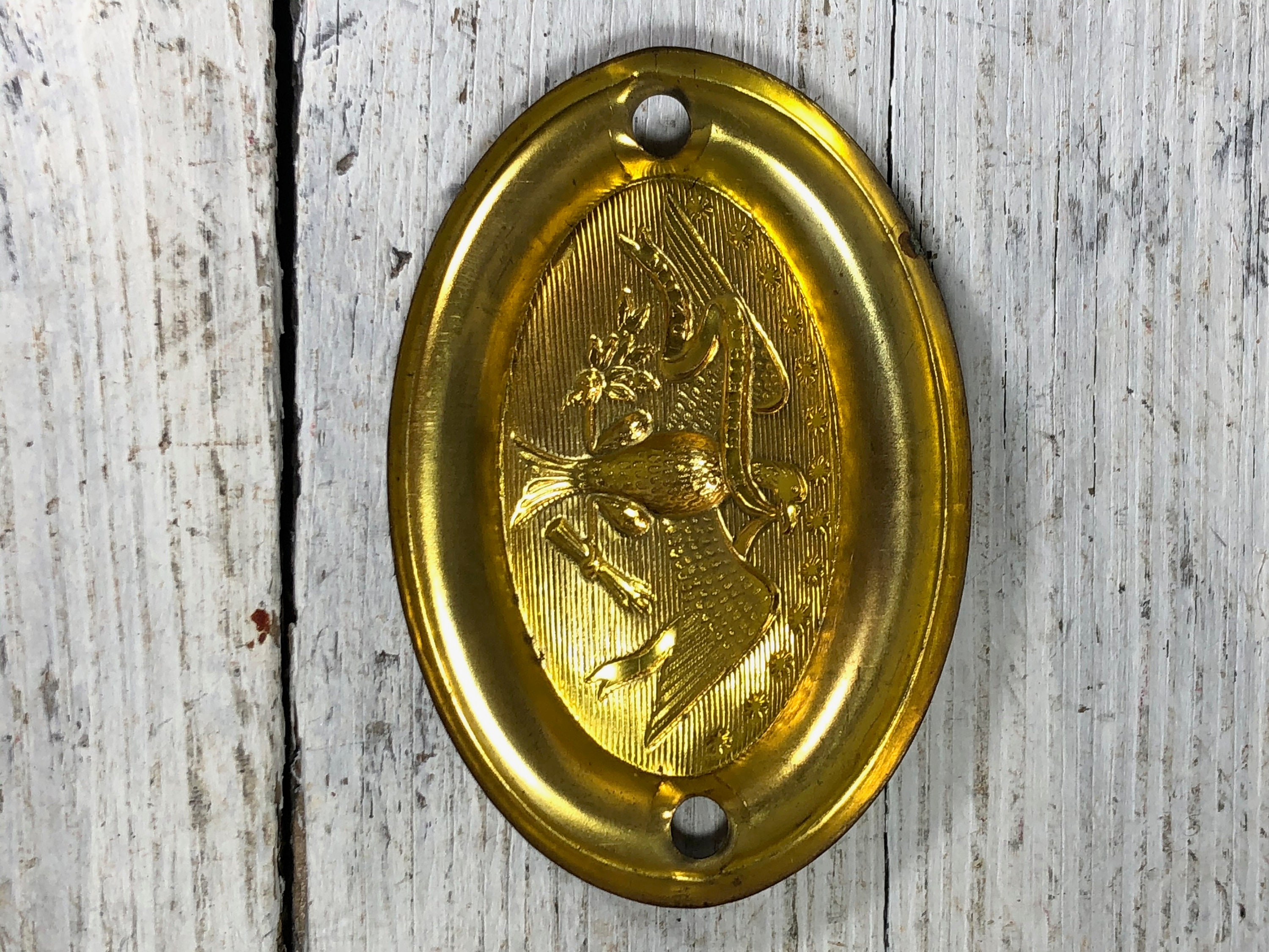 Vintage Brass American Eagle Drawer Pull Base Plate Without Etsy Canada
