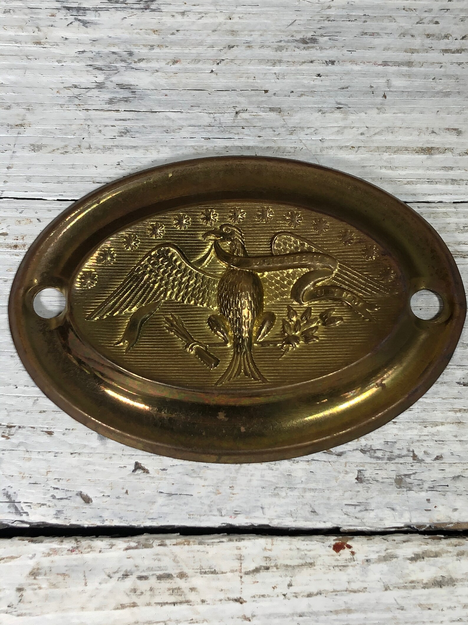 Vintage Brass American Eagle Drawer Pull Base Plate Without Etsy