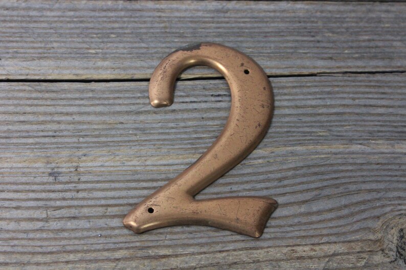 Vintage Copper Number 2. Copper Mailbox or House Number for Etsy