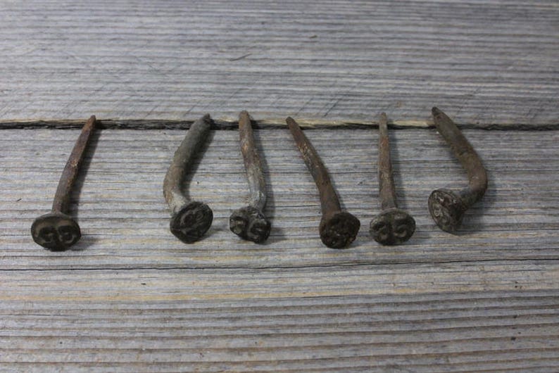 Antique Numbered Railroad Date Nails Numbered Railroad Nails Etsy